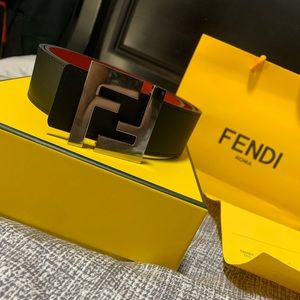 Fendi Belt Reversible - Black and Red
